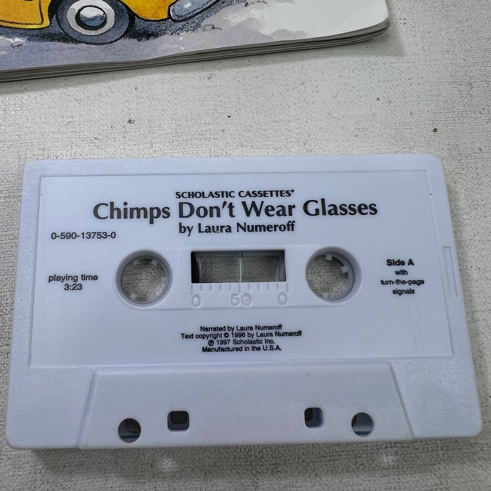 Chimps Don't Wear Glasses Laura Numeroff Scholastic Book & Cassette Tape 1997 - Picture 3 of 6